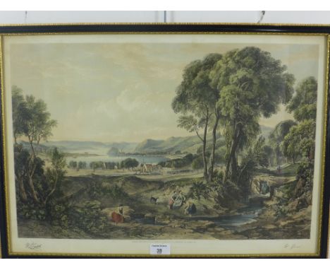 W.L Leitch, 'View of the Clyde From Above Erskine Bay' a coloured print, in a glazed Hogarth frame, size overall 62 x 45cm 