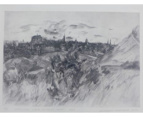 Richard Demarco CBE HRSA RSW SSA (SCOTTISH b 1930 - ), 'Edinburgh From Arthur's Seat, 1969', Artist's proof print, signed and