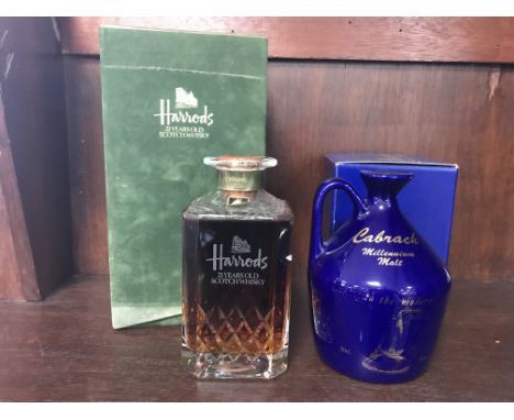 HARRODS 21 YEARS OLD Blended Scotch Whisky No strength or capacity stated, in box. CABRACH MILLENNIUM MALT Blended Malt Scotc