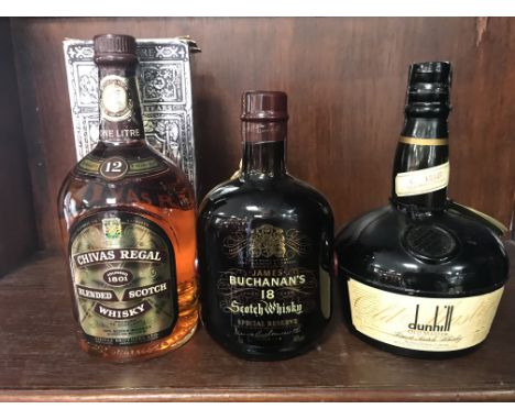 CHIVAS REGAL 12 YEARS OLD 1 LITRE Blended Scotch Whisky One litre, 40% volume, in carton. DUNHILL OLD MASTER 1 LITRE Bleneded