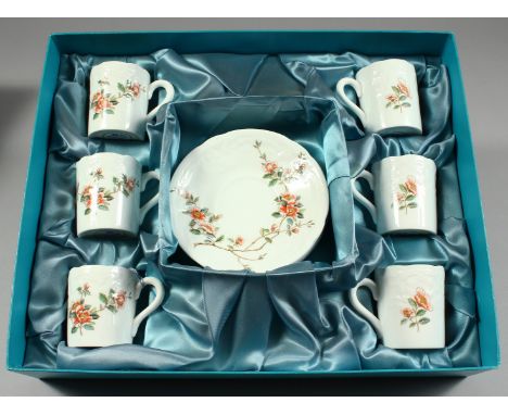 A COALPORT BOXED TEA SET, comprising 6 teacups and saucers.