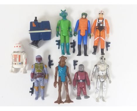 Nine Star Wars figures; eight are from the first twenty-one including Hammer Head, Boba Fett, Snaggle Tooth, R5-D4, Walrus Ma