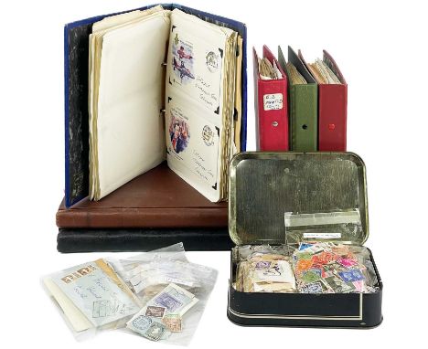 Great Britain from 1840 mint and used plus Air Mail Covers A box containg six albums.  Noted: Brown album containing a reason
