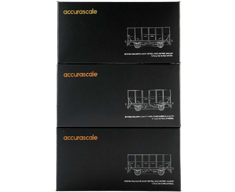 Accurascale "00" B.R. 24.5 Ton Hopper Wagon Triple packs (x3) i.e. 9 wagons  Comprising:ACC1011- HUO-F Set F in BR Tops liver