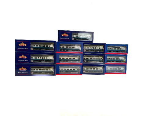 Bachmann "00" BR MK 2A / 2F blue & grey intercity coaches (x13 coaches)  Comprising:39-341 FK Corridor 1st39-350 Mk 2 TSO ope