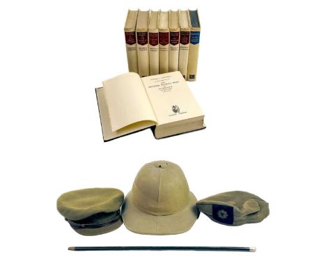 RASC Uniform, Headgear, Cole Universal Sun compass, W S Churchill volumes etc.  Lot comprises:Officrs khaki uniform marked He