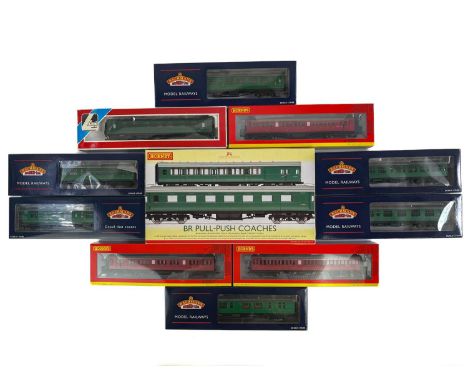 Bachmann / Hornby / Lima "00" BR ex LSWR / Southern Railway Coaches (x12 coaches)  Comprising:Hornby: 1. BR Pull-Push coaches