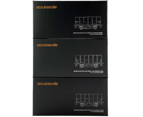 Accurascale "00" B.R. 24.5 Ton Hopper Wagon triple packs (x3) i.e. 9 wagons  Comprising:ACC1015-HUO-I Set I in BR Tops livery