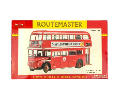 Sun Star 1:24 scale Routemaster A boxed model as new. Limited Edition No. 646 of 1999