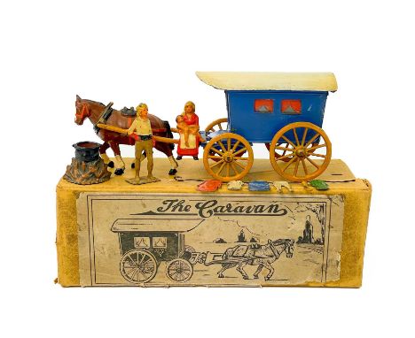 Charbens - The Caravan boxed A scarce set including two figures, fire and washing line. Paint a bit dull and a few chips.