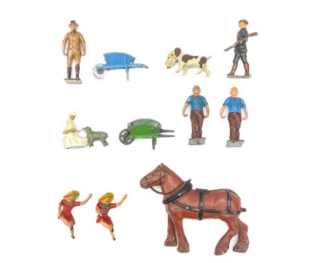 Farm Figures by Benbros, Charbens, Crescent, Roydon and Taylor & Barrett A total of 18 figures all identified including rare 