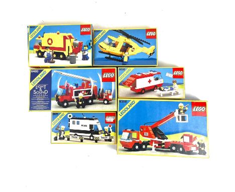 Lego - Legoland x6 model vehicles Comprising nos.: 6358, 6480 (light and sound), 6676, 6688, 6693 and 6697. Most models have 