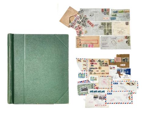 Japan - good early to mid 19th century collection plus a selection of China.  Comprising:Japan: a green spring back album and