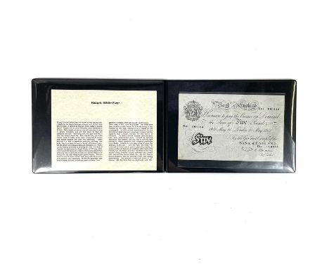 P.S. Beale Bank of England white £5 note An attractive white £5 note with P.S. Beale signature and dated 10th May 1951. A lit