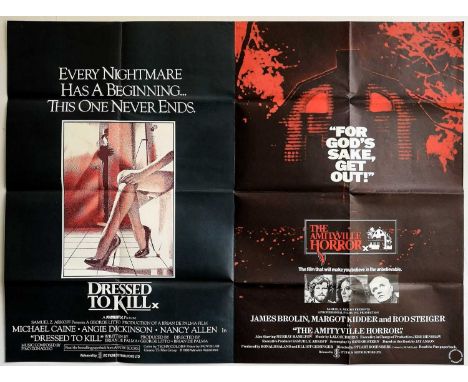 Cinema Posters x6 All 75x100cms.  Dressed to Kill - Michael Caine and The Amityville Horror - James Brolin. Rod Steiger (Doub