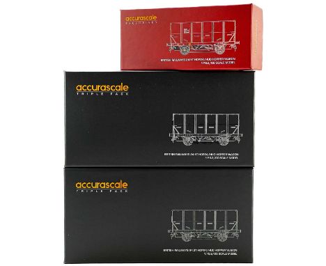 Accurascale "00" BR 24.5 Ton HUO Hopper Wagon Triple Packs (x2) plus a single i.e. 7 wagons Comprising two packs of ACC 1018 