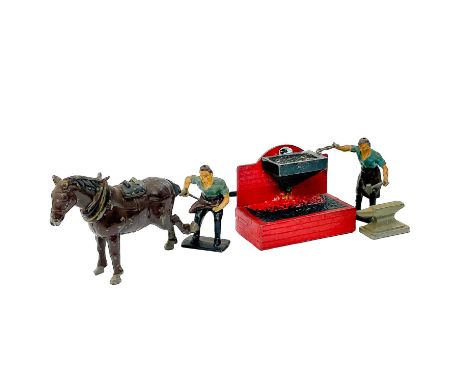 Roydon Home Farm "Village Blacksmith" set Set is in distressed box with one side of top missing.  Includes two blacksmiths wi