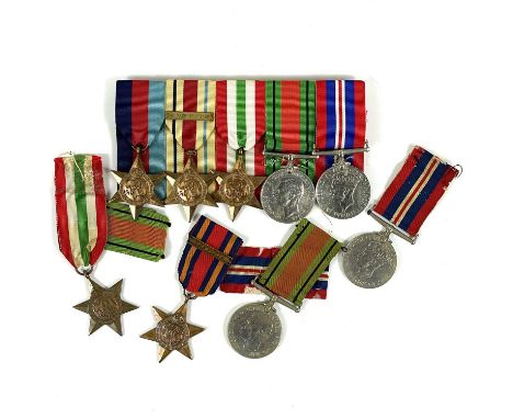 World War 2 medals (9 medals in total)  Comprising:Group of 5 as worn including 1939-45 Star, Africa Star with First Army bar