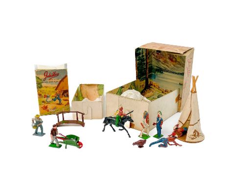 Johillco Scenic Play packs x 2 Lot comprises set PP1 Indians containing four mounted Indians and six on foot plus a tepee. So