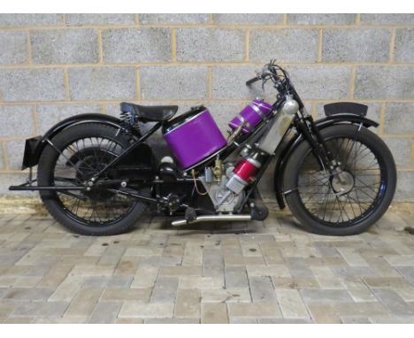 1926 Scott Super Squirrel two-stroke twin, partially restored. The 500cc, 3-speed Scott Super Squirrel was introduced in 1922