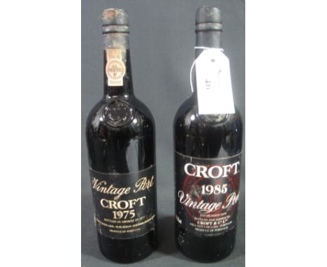 Two bottles of Croft vintage port, 1985 and 1975, no. 58674 and 987762, 75cl, 20.5% by volume. (2)
(B.P. 24% incl. VAT) CONDI