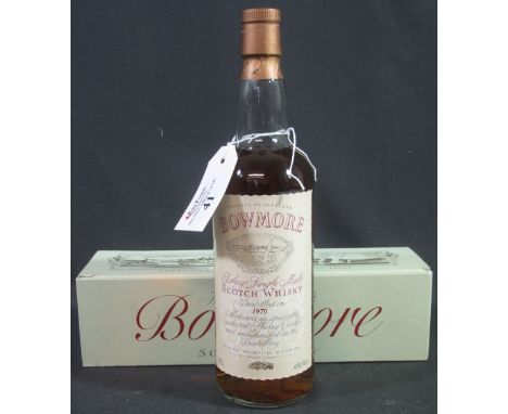 One bottle Bowmore Islay single malt scotch whisky, distilled in 1970, matured in specially selected sherry casks and warehou