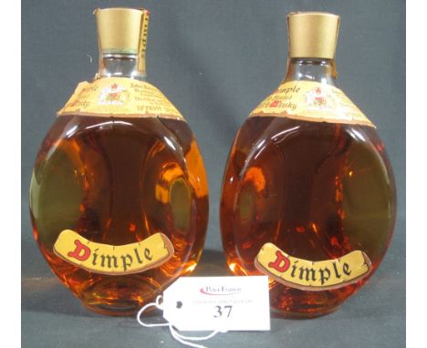 Two bottles John Haig &amp; Co Ltd 'Dimple' old blended scotch whisky, 26 2/3rds fl. ozs, 70% proof (vendor states 1950's). (