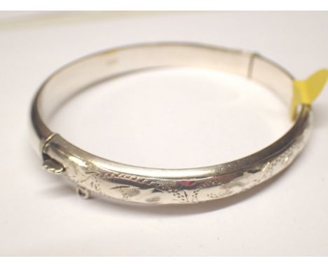 925 silver vintage engraved bangle