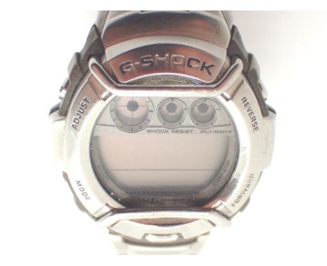 G-Shock wristwatch on a stainless steel bracelet  CONDITION REPORT: This item requires a battery.