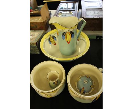 Art Nouveau wash basin set, Devon Ware Fieldings  