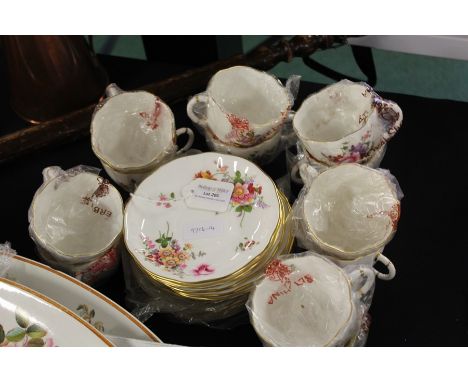 Royal Crown Derby porcelain tea service, Derby Posies, to include twelve cups and saucers