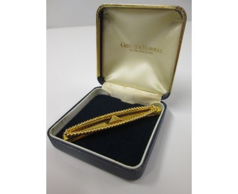 JWB Tie Clip/Slider Gold 9k (375). With Rope Outer & Pyramid Mounted in Case.