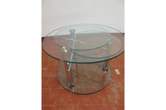 Flavie Modern Swivel Glass Coffee Table Size H 42cm X Dia 70cm - Revolving Glass Coffee Table Flavie Modern Swivel Glass Coffee Table Size H 42cm X Dia 70cm - Revolving Glass Coffee Table