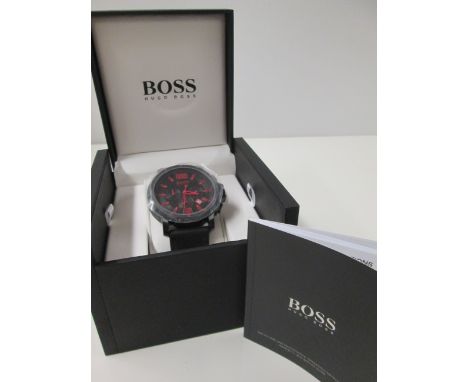 Boss by Hugo Boss Gentleman's Wrist Watch, S/N HB.134.1.34.2324, 4.087.905. Finished in Black Rubber Strap with Black Stainle