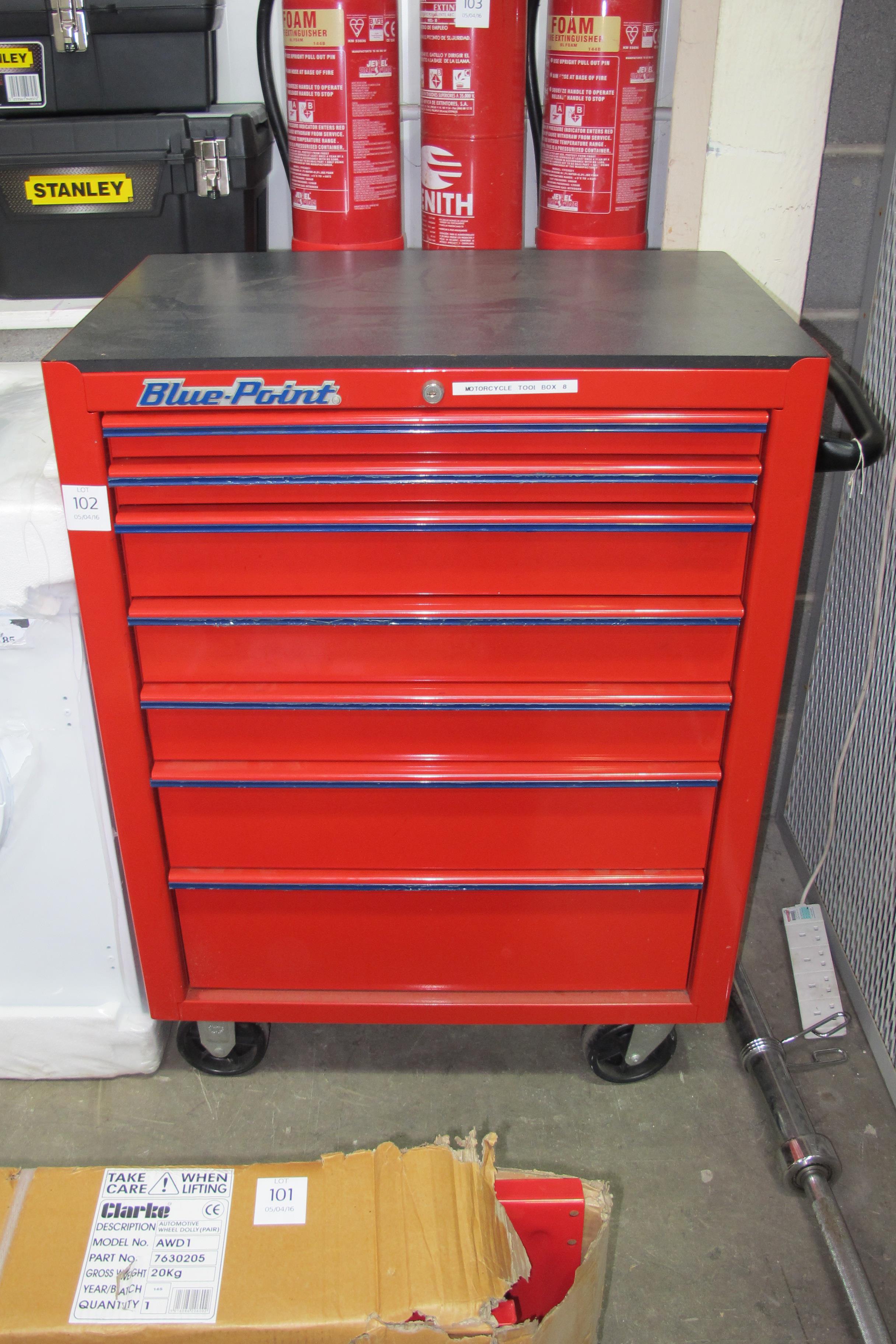 * A Blue Point 7 drawer portable tool box (no keys)