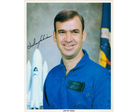 John M. Fabian signed 10x8 inch NASA colour photo. Space, Astronaut. Good condition Est.
