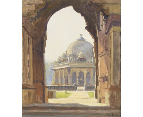 Julian Barrow (British, 1939-2013)Isa Khan's Tomb, Dehli signed ' Julian Barrow' (lower left) oil on canvas  30.5 x 25.4cm (1