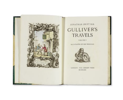 WHISTLER (REX)SWIFT (JONATHAN) Gulliver's Travels, 2 vol., ,  half-titles, 12 hand-coloured engraved plates (including fronti