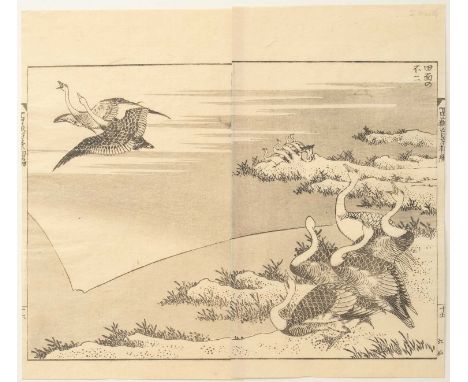 NO RESERVEKATSUSHIKA HOKUSAI (1760-1849) KONO BAIREI (1844-95) EDO/MEIJI, 19TH CENTURY  Five Japanese woodblock prints from e