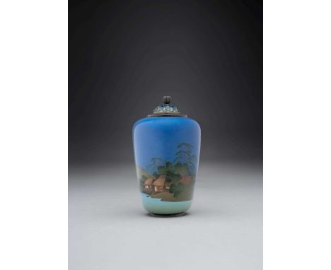 A MINIATURE JAPANESE CLOISONNE ENAMEL VASE AND COVER BY NAMIKAWA YASUYUKI (1845-1927)MEIJI ERA, EARLY 20TH CENTURYDecorated w