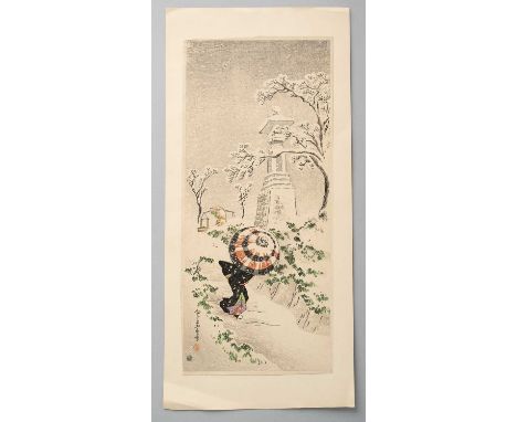 TAKAHASHI HIROAKI / SHOTEI (1871-1945)TAISHO/SHOWA, 20TH CENTURYThree Japanese woodblock prints, the first entitled Mukojima 
