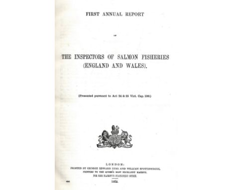 Fisheries:  Blue Books - First Annual Report of The Inspectors of Salmon Fisheries (England & Wales), Folio L. 1862 - 65. Bou