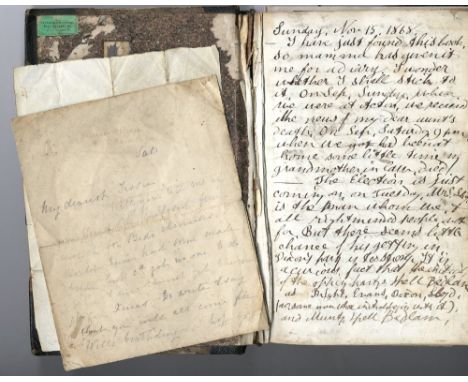 A Victorian Boy's Diary

Manuscript: A volume measuring 19cms x 13cms, bound in hf. calf with brass clasps (hasp missing) con