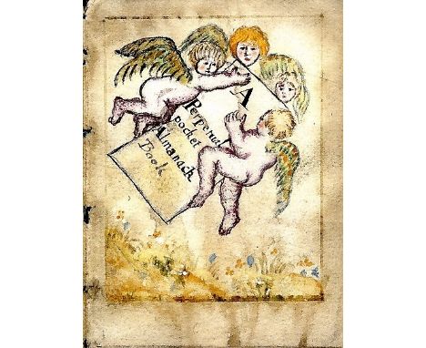 17th Century Manuscript: A Perpetual Pocket Almanack Book, 20mo Irish? c. 1685, approx. 121 pp. in manuscript with lined gree