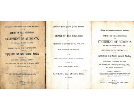 Railways: -  Report of the Directors and Statement of Accounts, for Belfast and Northern Counties Railway, 6 items, from 10th