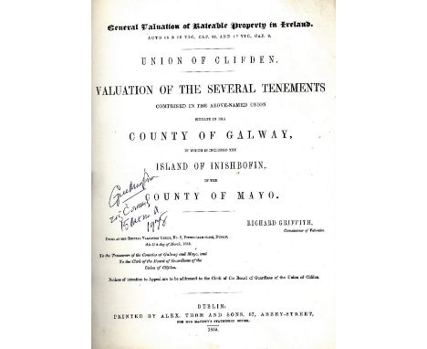 Galway interest: Griffith (R.) Valuation of Ratable Property in Ireland.. Union of Cliften ... situated in the County of Galw