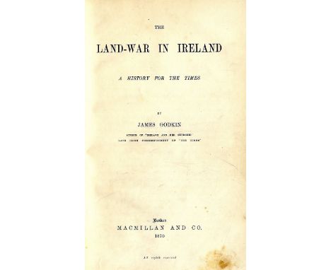 Grattan Flood (W.H.) History of the Diocese of Ferns, 4to Waterford 1916. First, map frontis, recent cloth; Godkin (J.) The L