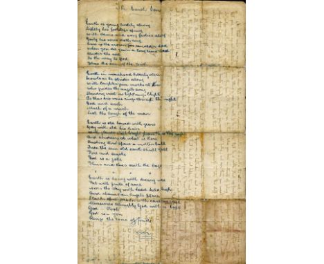                  Important Early Manuscript Poem by James Stephens
With Critical Manuscript Comments by George Bernard Shaw

