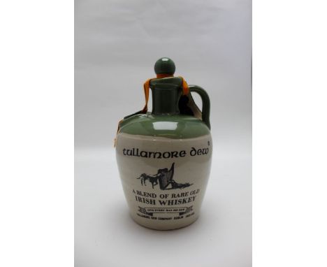 Tullamore dew blended Irish whiskey in ceramic flagon with original box