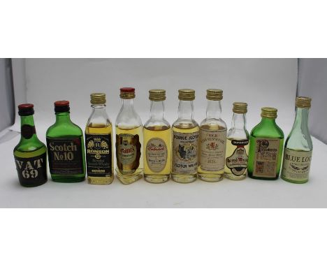 Collection of Scotch whisky miniatures:Ronson, 12 year old, 40%, 1 x 5cl Grant’s Special Family Reserve, 43%, 1 x 5clPinwinni